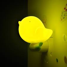 Bright Light Plug In Little Bird Kids Mini Night Light In Blue Yellow Pink Orange Beautifulhalo Com