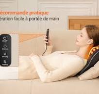 Brelley Massage Cervicales et Cou, Masseur Dos, Coussin de Massage Shiatsu  avec Tête de Massage Rotative Bidirectionnelle pour le Cou, le Dos, les ...