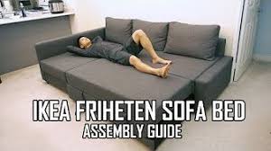 David Zhang Friheten Bed Assembly Youtube Friheten Sofa Bed
