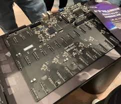 Row of bitcoin miners set up on the wired shelfs computer for stock. This Is The Ultimate 32 X Ssd Crypto Mining Motherboard For Chia Coin Tweaktown