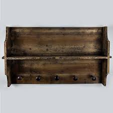 If you are using a tape measure, be sure to hook its one end firmly to the wood's edge. Rustic Wood Storage Shelf With 5 Hook Coat Rack Kirklands