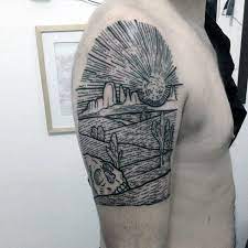 Tyler's native and forest sleeve. 70 Cactus Tattoo Designs For Men Prickly Plant Ink Ideas Cactus Tattoo Tattoo Designs Men Quarter Sleeve Tattoos