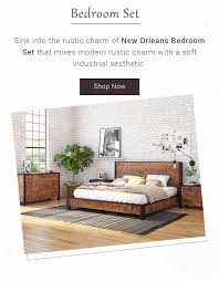 New Orleans Solid Wood 4 Piece Bedroom Set In 2020 Bedroom Set Live Edge Bed Bedroom Styles