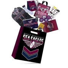 The manly sea eagles nrl team is based at narrabeen, on sydney's northern beaches, and was founded in 1946 and was admitted to the nswrl premiership competition in 1947. Nrl Manly Sea Eagles Showbag Nrl Fan Gear Shop Online Fast Delivery