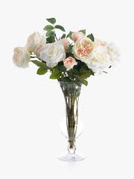 10 fresh realistic fake flowers in vase bogekompresorturkiye com description: Peony Artificial Rose In Waisted Glass Vase At John Lewis Partners