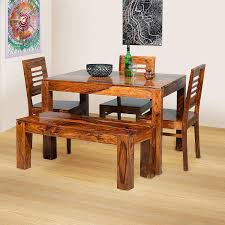 Dining Table Set With 3 Chairs 1 Bench 4 Seater Dining Table Four Seater Dining Table Wooden Dining Table Designs