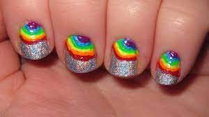 Google Image Result For Http Www Thefinishingbar Com Blog Wp Content Uploads 2012 01 Cool Nail Rainbow Nail Art Designs Rainbow Nails Simple Nail Art Designs