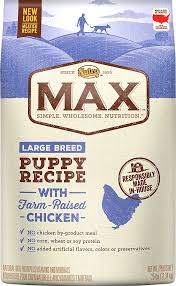 nutro max large breed puppy natural chicken meal rice recipe dry dog food 25 lb bag