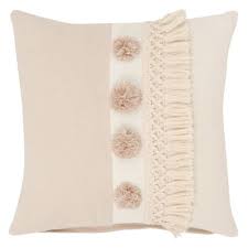 Beige And Old Rose Cotton Cushion Cover 40x40 Maisons Du Monde Housse De Coussin Coussin Deco Maison Du Monde