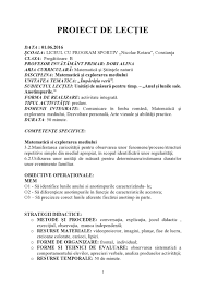 Şcoala gimnazială specială nr.1, bucureşti. Fise De Lucru Pentru Clasele Primare Si Gradinita Proiect De Lectie Matematica Si Explorarea Mediului Clasa Pregatitoare