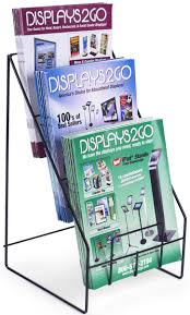 1intheoffice magazine display, clear magazine holder, 3 tiered display rack, magazine organizer, wall mount or counter top use, large, 3 tier, clear acrylic. 3 Tier Countertop Magazine Display Black Wire Frame