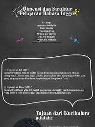 Dimensi bahasa inggris kelas 11. Dimensi Dan Struktur Pelajaran Bahasa Inggris