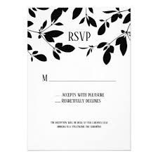 Black And White Invitation Card Design Black And White Tropical Leaf Rsvp Card Wedding Invitations Cards Custom Invitation Card Design Marri Wedding Response Cards Rsvp Card Invitation Card Design
