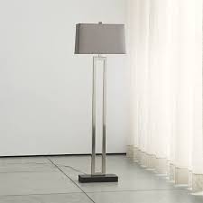 Crate Barrel Duncan Antique Silver Floor Lamp With Grey Shade 319 Liked On Polyvore Featuring Home Ligh Silver Floor Lamp Floor Lamp Unique Floor Lamps