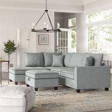 Malta Reversible Sectional With Ottoman In 2020 Modern Farmhouse Living Room Farm House Living Room Sectional