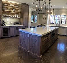 Grey kitchen cabinets against light wood floor. Kitchen Renovation With Grey Stained Oak Cabinets Home Bunch Interior Design Ideas