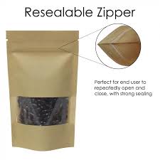 Window decals are available for both inside and outside windows in clear and opaque designs. 50g Window Kraft Paper Stand Up Pouch Bag With Zip Lock Wp1