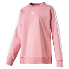 Puma Sweatshirt Classics T7 For Women Pink Size Xs Clothing Sweatshirts Womens Crewneck Puma Sweatshirts