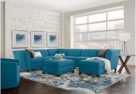 Harbour City San Marino Teal 8 Pc Sectional Living Room Living Room Turquoise Cheap Living Room Sets Teal Living Rooms