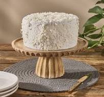 Fluted Wood Cake Stand | Rustic Wooden Pedestal Display ...