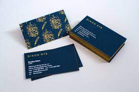 Same day order before 2pm. Thick French Paper Nightshift Blue Navy Business Cards With Gold Edge Painted Sides And Screen Printing Business Cards Printing Business Cards Branding Design