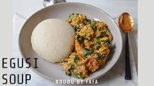 It is served as part of a meal with various soups and sauces. The Tastiest Egusi Soup With Eba Recipe Nigeria Ndudu By Fafa Youtube