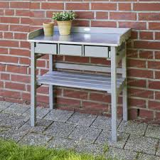 Table De Rempotage Bois Zinc Table De Jardin Esschert Design Table De Rempotage