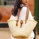 Amazon.com: FRENCH BASKET straw bag with leather handles beach bag ...
