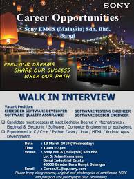 Where are sony tvs manufactured? Getme Hired On Twitter Walk In Interview Sony Emcs Bangi
