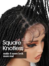 Amazon.com : Fancy Hair Full Lace Faux Locs Wig with Baby Hair Lace Front  Nu Locs Wig Synthetic Knotless Twist Dreadlock Wig for Black Women (1B, 28  inches) : Beauty & Personal Care