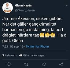 Explore tweets of glenn hysén @glenn_hysen on twitter. Glenn Hysen On Twitter Jag Sympatiserar Inte Med Sd Tweeten Handlar Inte Om Mina Politiska Asikter For Jag Har Inga Alla Lovar Bara Sa Javla Mycket A Sen Hander Inte Ett Skit