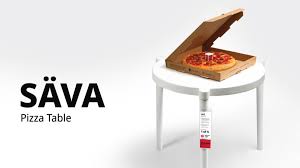 Solig red, blanco, 150 cm. Ikea Y Pizza Hut Crean Una Version A Tamano Real De Las Mesas De Las Cajas De Pizza