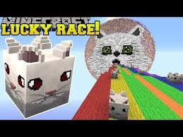 Minecraft Savage Cloud Lucky Block Race Lucky Block Mod Modded Mini Game Youtube Mini Games Challenge Games Hunger Games Youtube