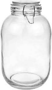 Buy Folinstall 128 Fl Oz Round Glass Canning Jar Wide Mouth Mason Jars With Clip Top Lids For Bathroom Or Kitchen Food Storage Containers Clear 1 Gallon Include 1 Piece Replacement