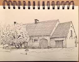Farmhouse With Magnolia In Bloom Drawing Sketch Fineliner Blackandwhite Fineart Artoftheday Sketchbook Sketch Daily Archite Art Day Instagram Fine Art