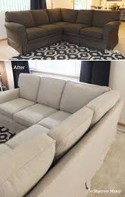 Update the style and tweak. 4 Money Saving Tips For Slipcovering Your Sectional The Slipcover Maker Sectional Slipcover Sectional Sofa Slipcovers Sectional Couch Cover