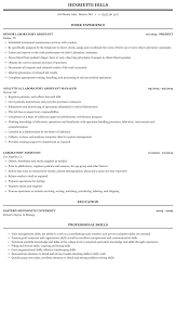 Laboratory Assistant Resume Sample Mintresume
