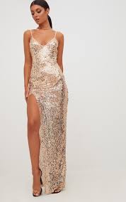 Gold Strappy Sequin Maxi Dress Sequin Maxi Dress Plunge Maxi Dress Embellished Maxi Dress