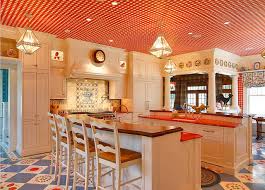 Fruit themed decor, painting on kitchen hood. Cute Kitchen Fruit Themed On Floor And Walls House Interior Kitschy Kitchen Kitchen Design