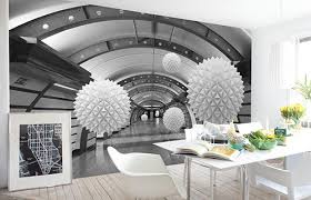En accrochant un poster monochrome de sa citation favorite, on est. Mur Trompe L Oeil Noir Et Blanc Papier Peint Sur Mesure Atelier Wybo