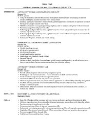 automotive sales consultant resume