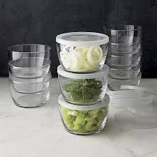 Clear Glass Bowl With Lid Reviews Crate And Barrel Glass Food Storage Containers Glass Food Storage Storage Bowls