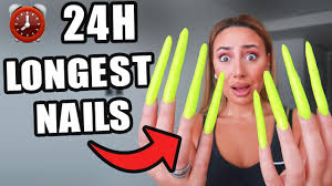 Dubai montreal alaska cjp crushed crystals nts bling on adhesive. Wearing The Longest Acrylic Nails For 24 Hours In Public Youtube