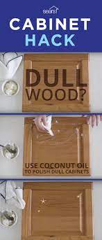 Cabinet Hacks Tested We Ve Tested The Popular Cabinet Hack Of Polishing Stressed Wood Cabinets With Coconu Clean Kitchen Cabinets Cleaning Cabinets Cleaning