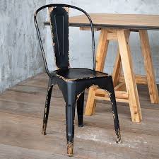 Distressed Black Metal Bistro Chair Metal Bistro Chairs Metal Chairs Black Metal Chairs