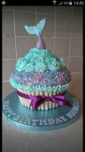 Mermaid Birthday Party Cake Mermaid Birthday Cakes Giant Cupcake Cakes Mermaid Cupcake Cake
