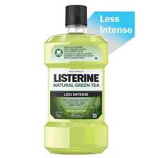 Listerine® natural green tea is enriched with natural goodness of green tea and 2x* more fluoride to help form a protective shield on teeth to help prevent cavities with less intense taste. Listerine Natural Green Tea Less Intense Listerine Antiseptic Mouthwash Rinse Oral Care Products