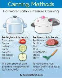 Canninng Methods Chart Hot Water Bath Vs Pressure Canning