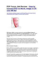 Watch acrobat automatically convert the file to the excel file format. Pdf Focus Net Free Download Review