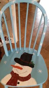 Snowman Hand Painted Chair Christmas Chair Hand Painted Chairs Christmas Wood